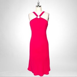 pink satin halter dress Alicia Satin Halter Maxi Dress
